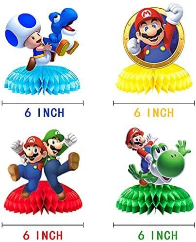 7 deler, Mario-tema fest honeycomb ball dekorasjon, fest hon