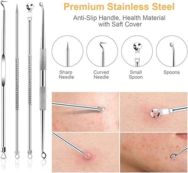 Blackhead Remover Kit med 10 dele i rustfrit stål