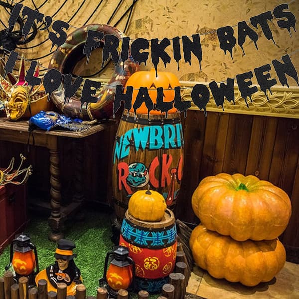 Sort glitrende Halloween-banner, Halloween-temafestdekorationer