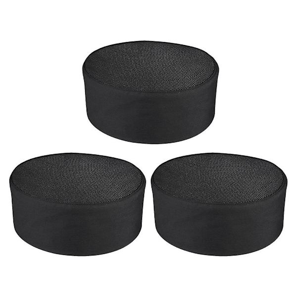 3 st La Caps Män Köks Skallehatt Kock Toque Bagare Hatt Kock Huvud Wrap Matlagning Beanie Svart 19X19CM
