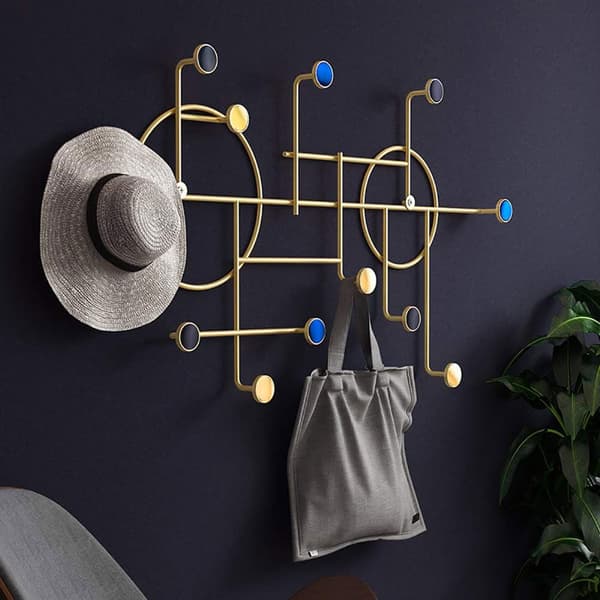 Creative Decorative Wall Mounted Coat Rack Round Art Iron Clothes Hanger Display Storage Multifunctional Hallway Wall Coat Rack