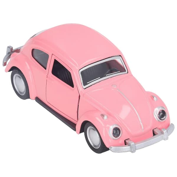 1:36 Scale Die-cast Car Model Deep Pink Pull-back Toy Car with Openable Doors and Realistic Details