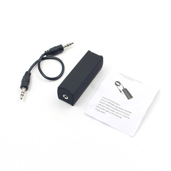 Noise Earth Loop Noise Isolator Anti-jamming-enhet med 3,5 mm stereoljudsvart Black