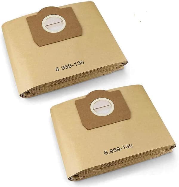 10-pack dammsugarpåsar för Karcher 6.959-130.0 filterpåsar A 2201/2204/2504-FM-
