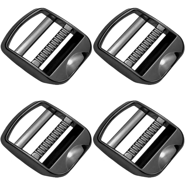 (10 pack) Zinc Alloy Buckles, Metal Ladder Lock Buckle Slider Adjustable for Backpack Strap Accessories 25mm(Black)