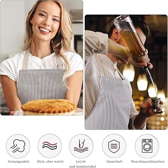 1 st Justerbart Förkläde Unisex Förkläde med Ficka Matlagning Kök Kock Förkläden för Kvinnor Män Hem Kök röd