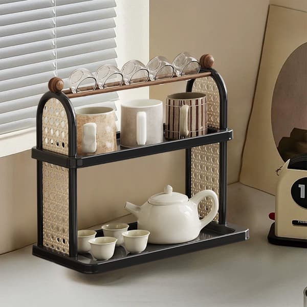 3-Tier Storage Organizer for Coffee Pods, Spice Rack Holder for Kitchen Counter with Drawer