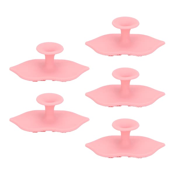 5-pack Silicone Lip Exfoliating Brushes with Suction Cup, Flexible Soft Lip Scrubbers, Deep Cleansing Exfoliating Brush Tool