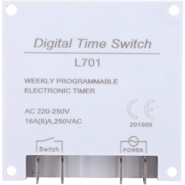 Proable Elektronisk Digital Timer L701digital Tidskontrollsyklus Høy Nøyaktighet Med LCD-Skjerm Veggbryter 220v