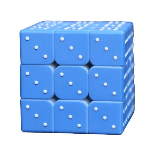Stickerless Magic Cube Legetøj til blinde eller delvist synlige personer Svag farve Speed ​​​​Cube, fremtrædende punkt