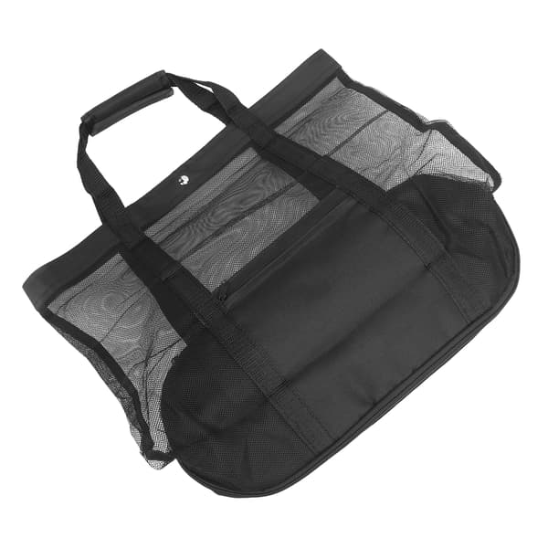 Camping Beach Mesh Bag with Detachable Cooler Multifunctional Packing Organizer Black