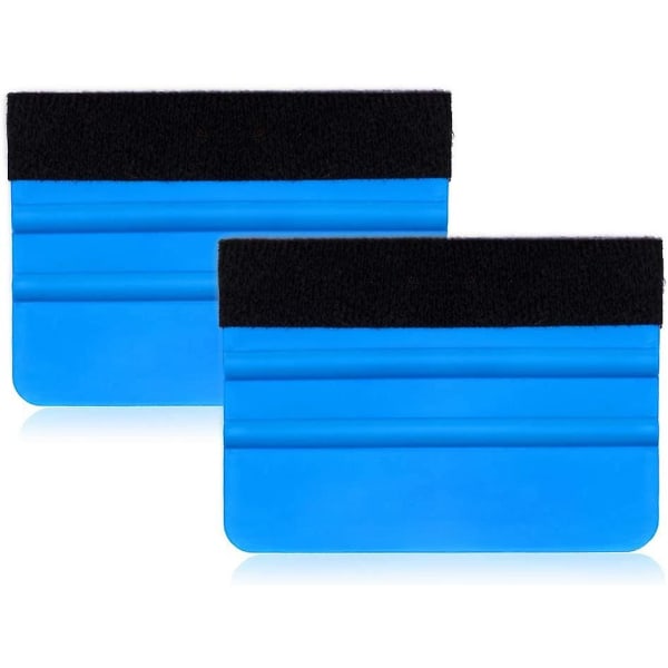 Filtkantskraber, bilvinylindpakningsværktøj, vinylskraberskraber, vinylskraberværktøj til bilvinylindpakningsvinduefarvefilm (2 stk, blå)