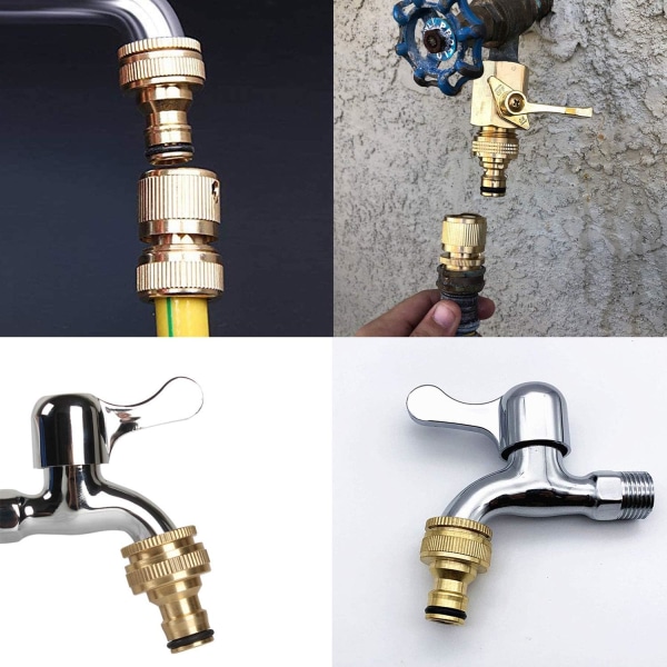 2 stk. Havehane Brass Haneforbindelser, Have Slangeforbindelsestilbehør 3/4 Tommer Vandrørsforbindelse, Velegnet til Hane