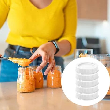 Reusable Leak-Proof Jar Lids - 20-Pack, 70mm Diameter, Dishwasher Safe - ULISEM