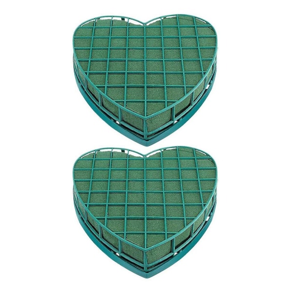 2 stk. Blomsterstativ Bryllup DIY Tørret Blomster Mud Base Tør Styrofoam Blok Hjerte Blomsterhandler Styrofoam Blok Green 20X19CM