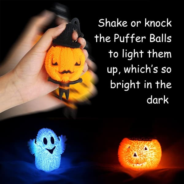 Bløde LED-klemmebolde, søde græskar-spøgelser bløde stressaflastende klemmelegetøj gaver til børn festpose trick or treat