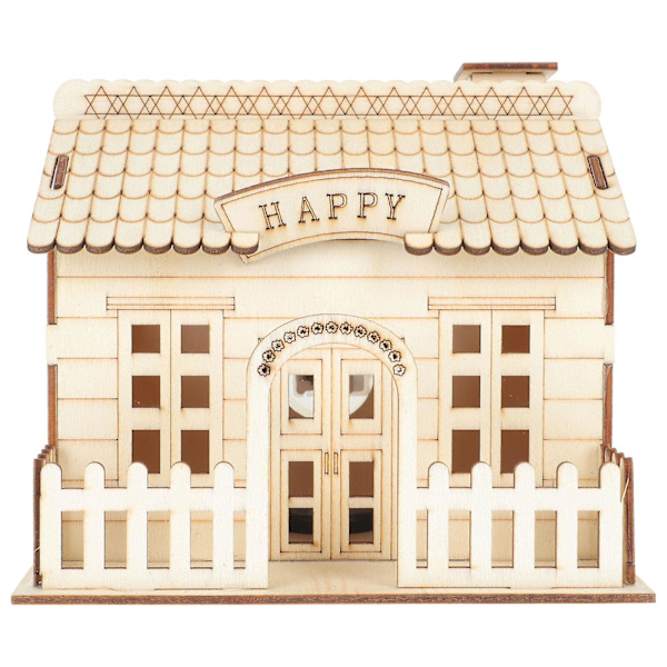 1 stk Kreativ Villa Hage med Lys Spargris Kreativ Spargris for Skrivebord Elfenben 15x14cm