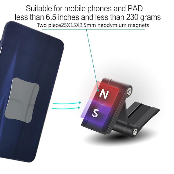 Justerbar Biltelefonfeste Magnetisk Foldbar Telefonholder Bilstativ Bilkameraopptaker C