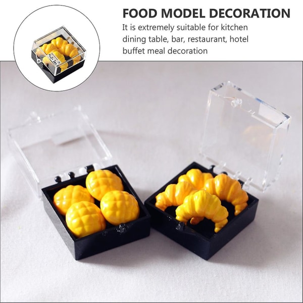 2 kpl Pöytäkoriste Mini käsityö Keittiömaisema Koriste Ananas Croissant Malli Nukkekodin Miniatyyri