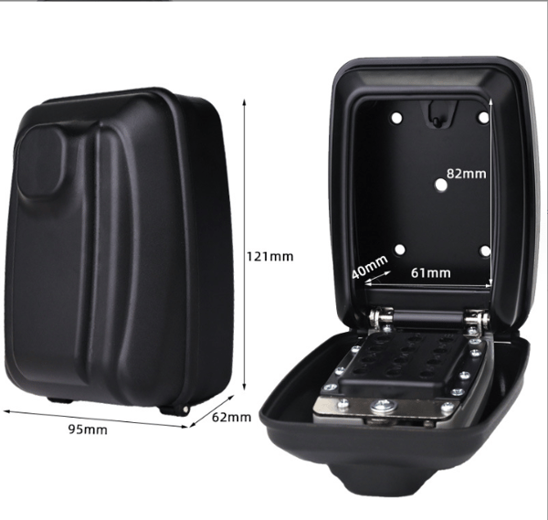 Black Waterproof Large Outdoor Security Key Box with 12-Digit Co