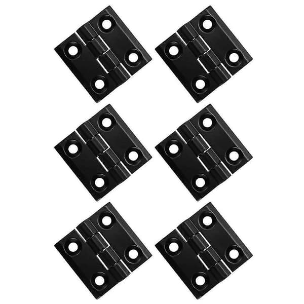 6 x Sorte Aluminium Møbel Skabsdørhængsler 50mm x 50mm
