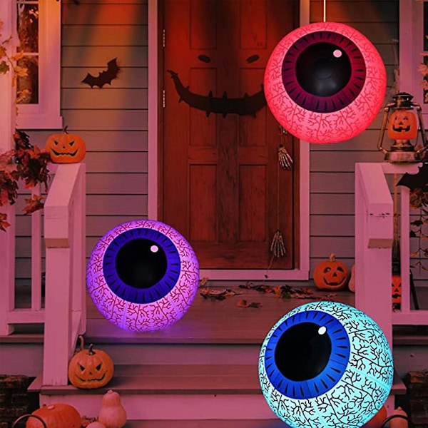 Halloween Oppblåsbar Gresskar Øyeeple 23 Tommer Diameter Innendørs Utendørs Dekorasjon Gresskar