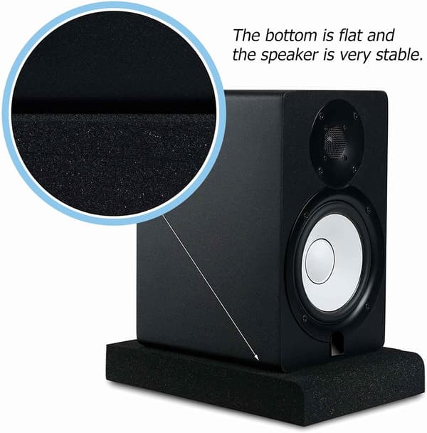 2pcs Speaker Isolation Pad Sound Frame Foam Pad Stable Vibration Absorption Black Foam Small Speaker Accessories