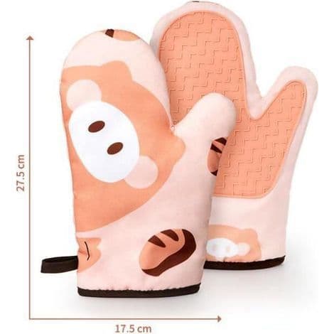 Oven Mitts - Kitchen - Grapefruit Orange - Heat Resistant - Non-slip Silicone - 2-pack