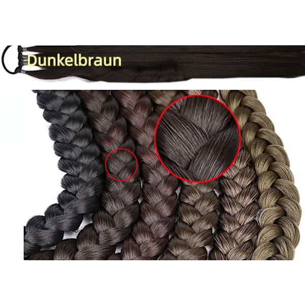 Pidennetty hiuslisäke kihara ruskea 80cm, punos hiuslisäke