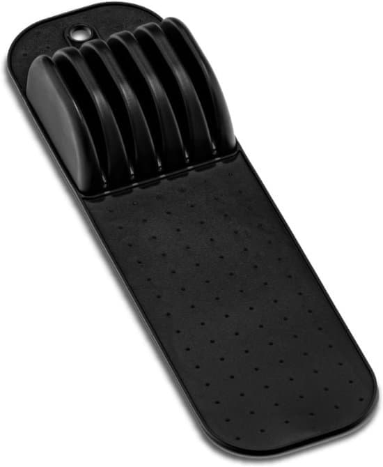 Knife Box - Holds 5 Knives - Non-Slip Knife Storage Box - Compact - Black - Kitchen Accessory