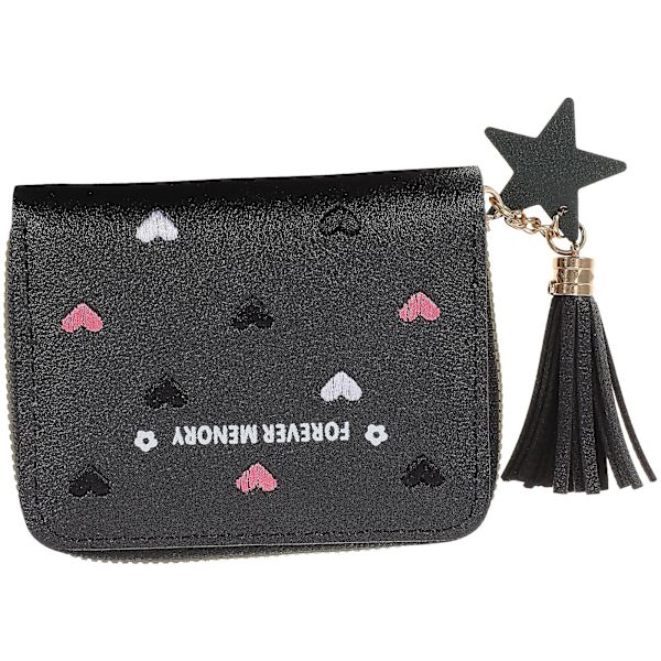 Naisen Piirretty Lompakko PU Säilytyskassi Lippu Lompakko Kassi Muoti Vaihto Kassi LompakkoMusta11X8X2.5cm