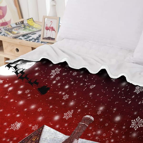 Rødt Santa's Galaxy Snetæppe Sengetøj, Digitaltryk, Blødt M