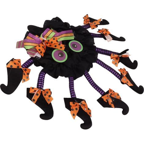 Spooky Halloween Wreath with Multi-Legged Spider for Door, Wall, Party