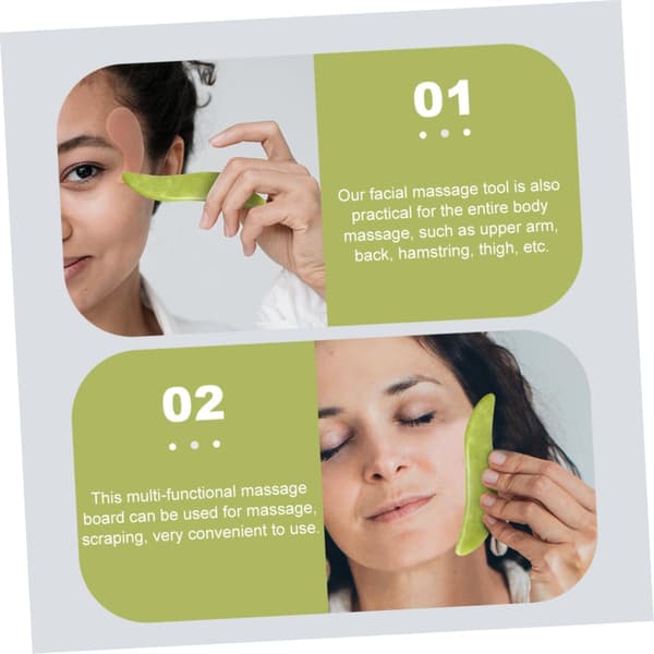 3st Guasha Board Massage Skrapverktyg Jade Roller Ansiktsvård Skrapningsplatta