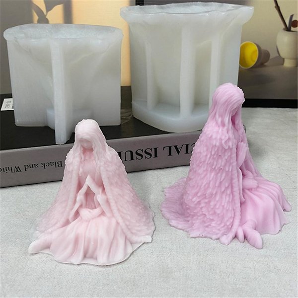 B3d Kvinne Statue Lys Silisikongform for DIY Håndlaget SjokoladepyntB