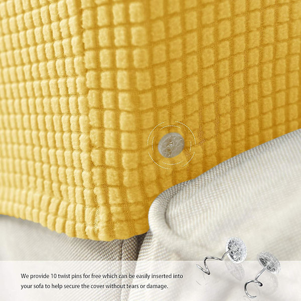 Set med 2 Jacquard Stretch Soffa Armstöd Armstödsskydd Halksäkra Möbelskydd Armstödsskydd för Soffa Recliner Senap Mustard