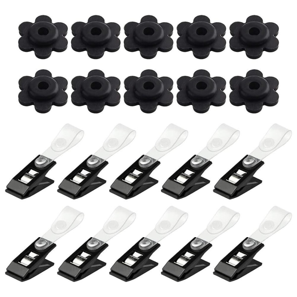 Sort Flagstang Haveflag Tilbehør Flagstang Stopper Metal Tøjclips Flagklips Sort 3,2x3,2cm