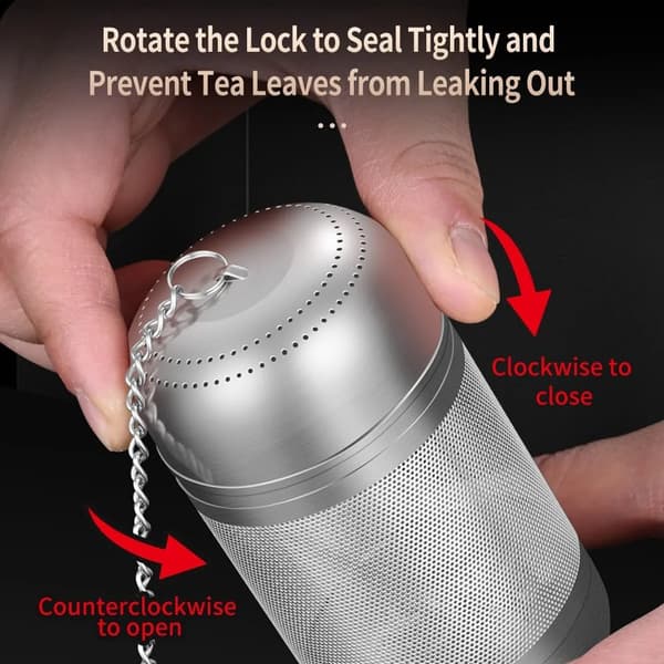 Tea Strainer Set, 2-Pack Mixed Size 316 Stainless Steel Extra Fine Mesh Strainer for Loose Leaf Tea with Chain and Drip Tray