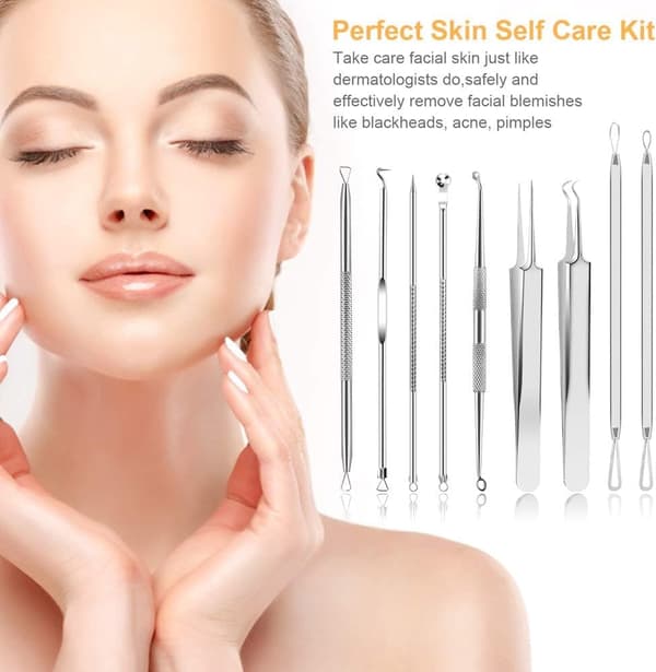 Blackhead Remover Kit med 10 dele i rustfrit stål