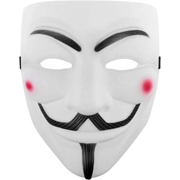 Hacker Mask V for Vendetta Mask for Kids Dame Menn Halloween Costume Cosplay Hvit 10stk