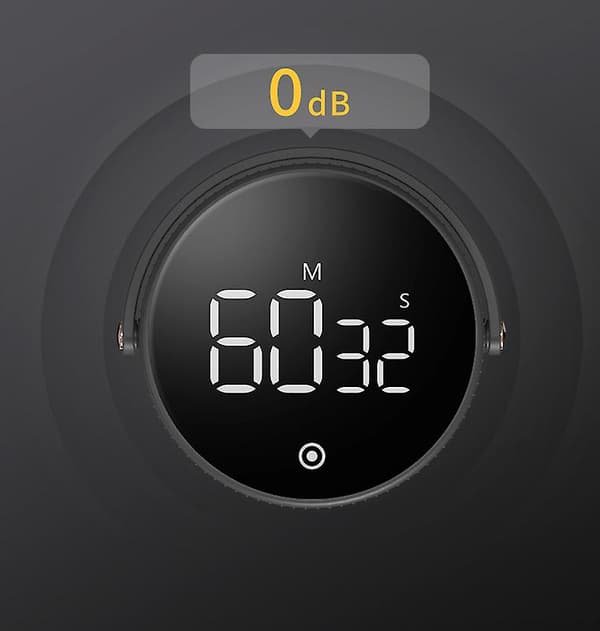 Productivity Time Management Rotating Digital Magnetic Silent Kitchen Timer
