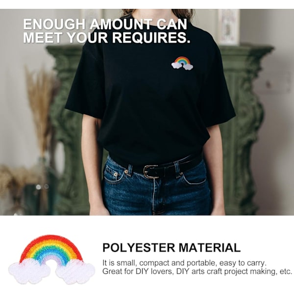 4 stk. Regnbue Patch Piger Jern På Regnbue Sky Patches Børnetøj Sy På Broderet Dekorative Applikationer DIY Tøj Tilbehør