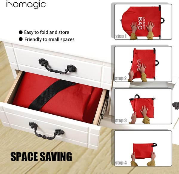 Laundry bag with a capacity of laundry baskets with handles