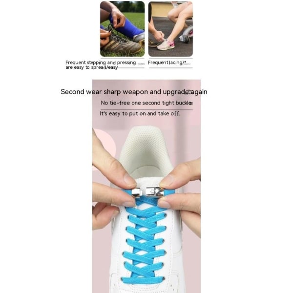 Lata människor behöver inte knyta skosnörsrep, och elastiskt tryck används för att fixera skosnörsspännen. Lila 6 mm bred purple/6mm wide