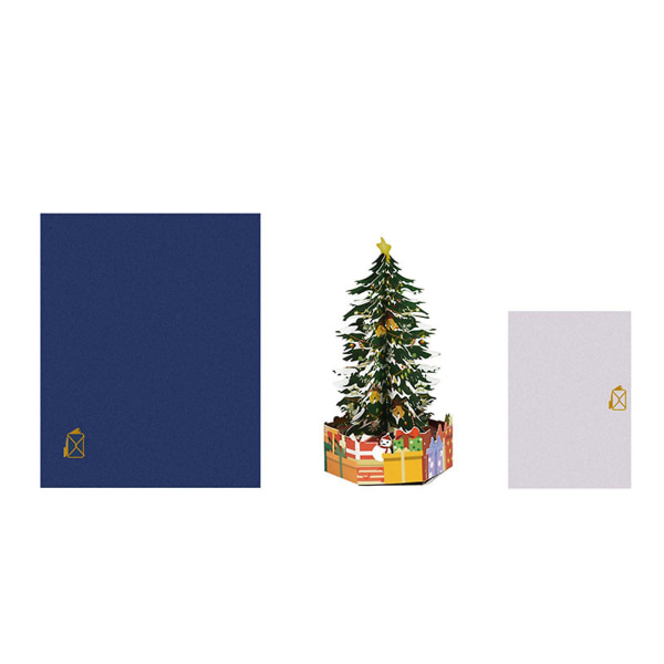 3d Pop Up-kort Julgran Gratulationskort Barnfest Favor Paper Carving Presentkort