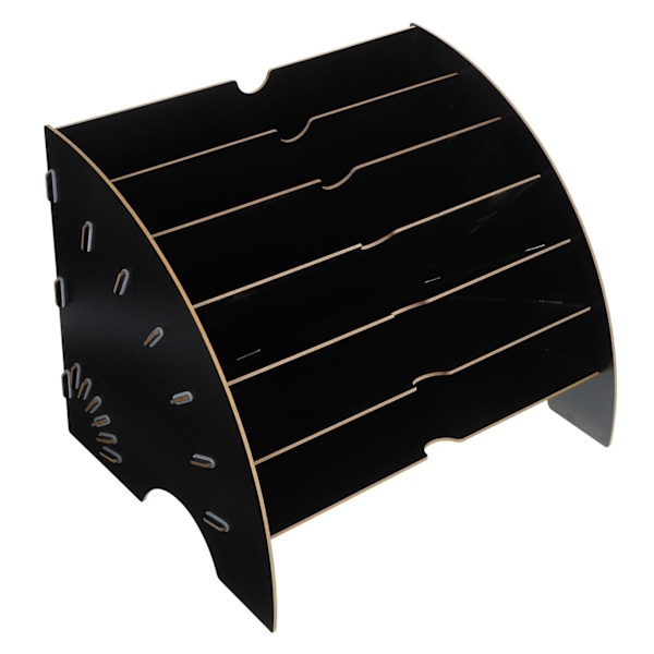 (Sort) Computer Desktop Bogreol Organizer, Multifunktionel Bordplade Opbevaring Display Hylde Rack til Hjemmekontor Kollegiemøbler