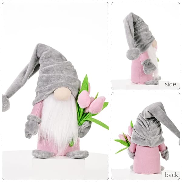 HA~Plysj Nisser Håndlavede Svenske Dukker Mini Tomte Dværgealvepynt til Valentinsdag Gave & Boligindretning, 37x8x6cm