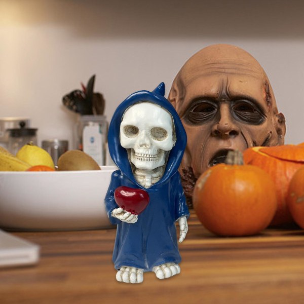 Halloween-skjelettdukke Ornament Hjemmekontor Harpiks Håndverk Lag Dekorasjon Gave OrnamentA A