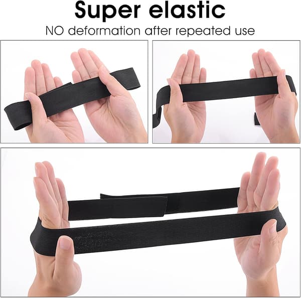3-pack Svart 2,5 cm Perukhållarband, Hårband Halkfria