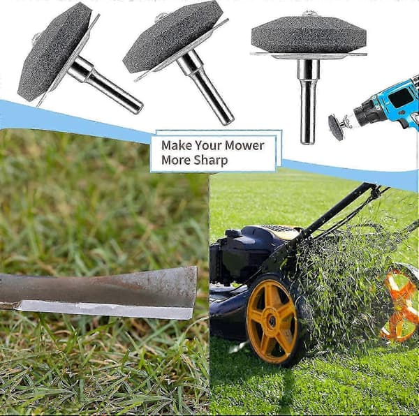 Lawn Mower Blade Sharpener with Metal Shield, Lawn Mower Blade Balancer, Universal